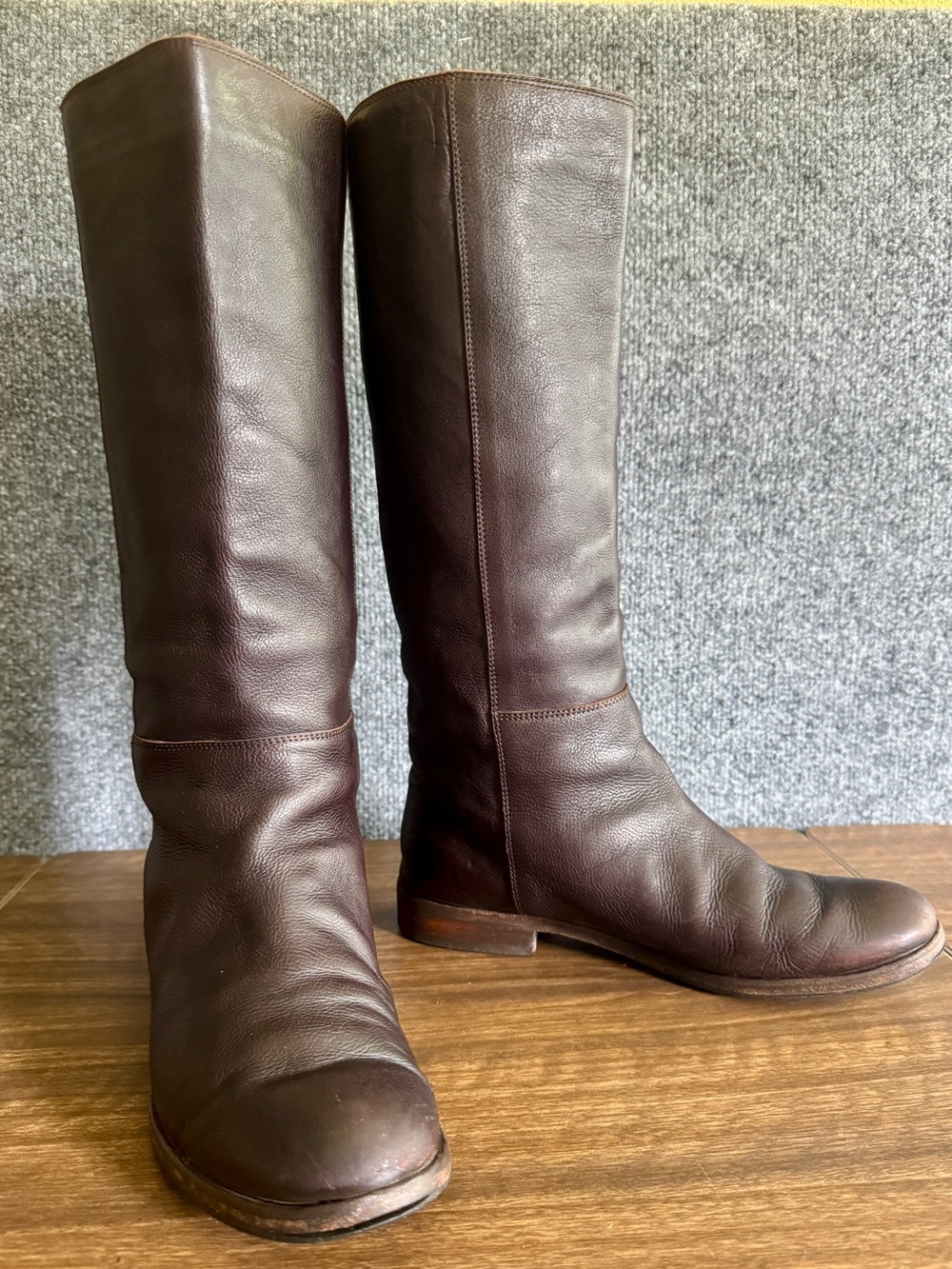 L’Autre Chose Brown Leather Knee High Riding Boots Equestrian Italian EU 39